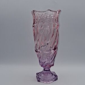 Bohemina Style Pink/Purple 9.5" Twisted Glass Vase